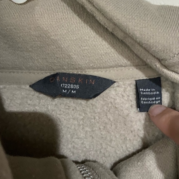 Danskin Beige Half-Zip Pullover medium - Picture 3 of 5